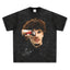 2025 cross-border summer American retro classic portrait BIGFACE spray printed short sleeved pure cotton men's T-shirt (62)
