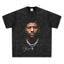 2025 cross-border summer American retro classic portrait BIGFACE spray printed short sleeved pure cotton men's T-shirt (59)