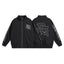 Mixed Emotion Rhinestone Logo Zip‑Up Track Jacket