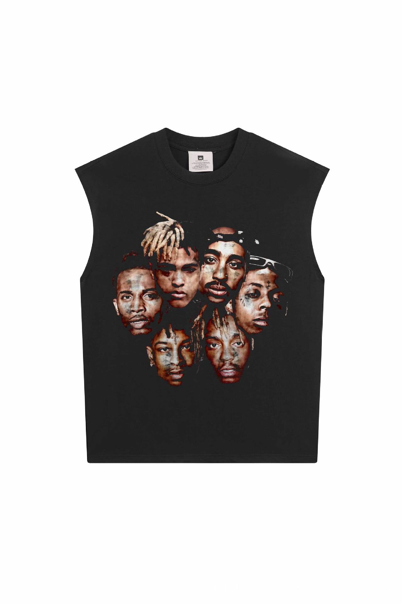 2025 cross-border summer American retro classic portrait BIGFACE spray printed short sleeved pure cotton men's T-shirt (6)