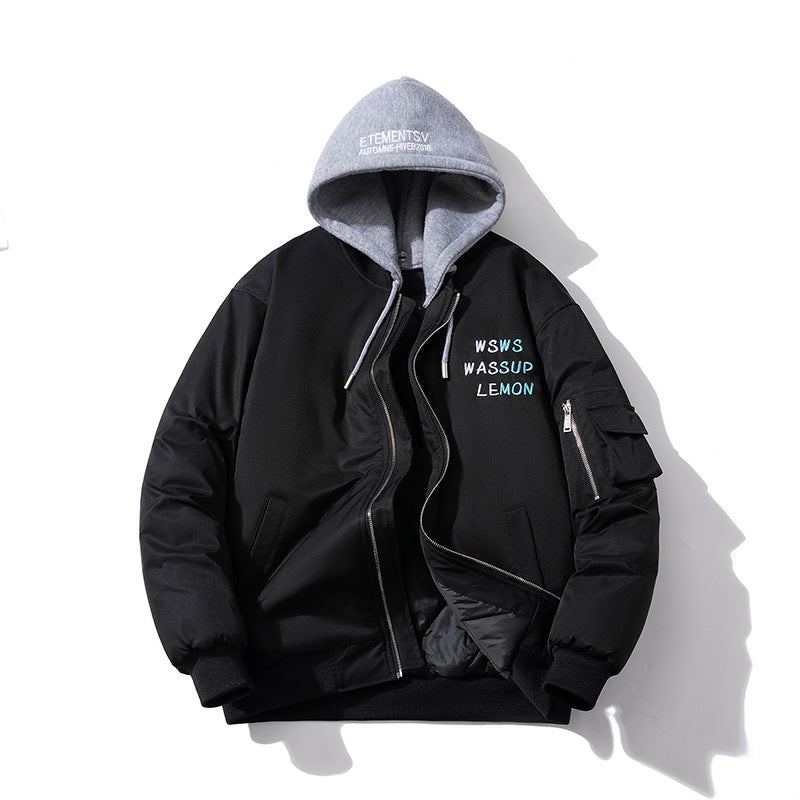 Embroidered Bomber Jacket Padded Baseball