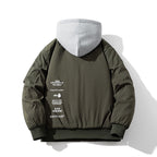 Trend Baseball Jacket Padded Flight Suit Hooded