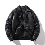 PU Leather Jacket Padded Pilot Bike Leather Jacket