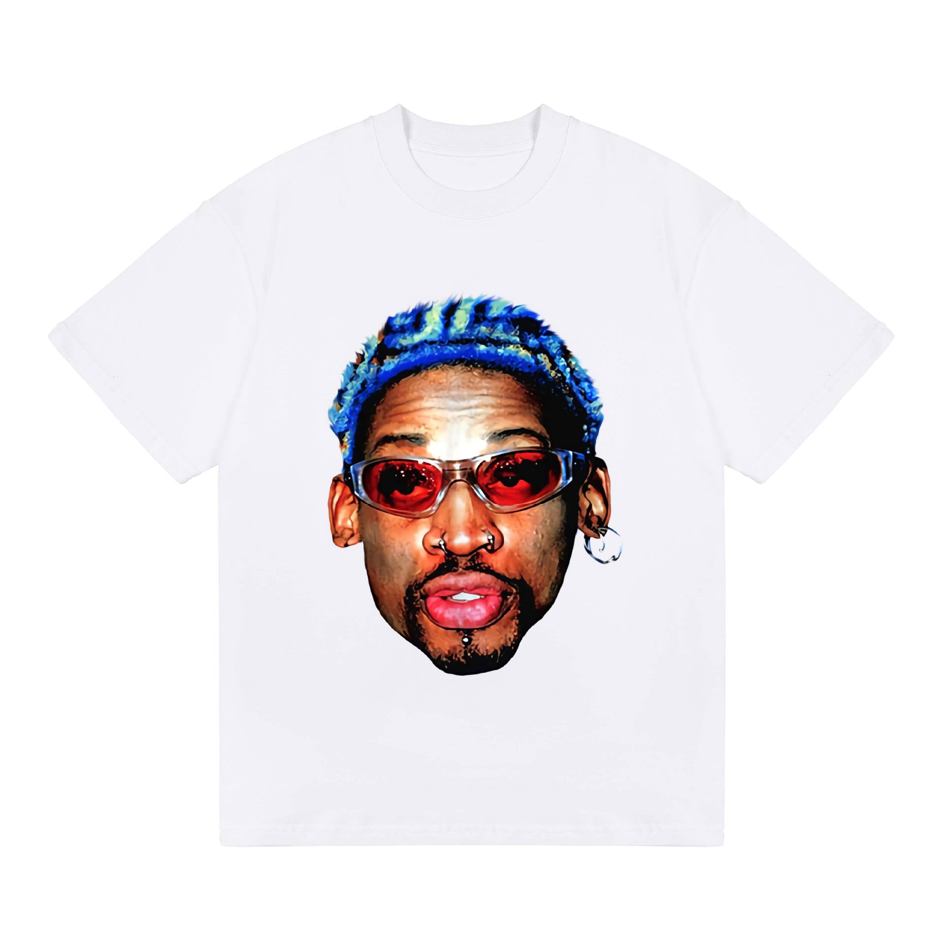 2025 cross-border summer American retro classic portrait BIGFACE spray printed short sleeved pure cotton men's T-shirt (10)