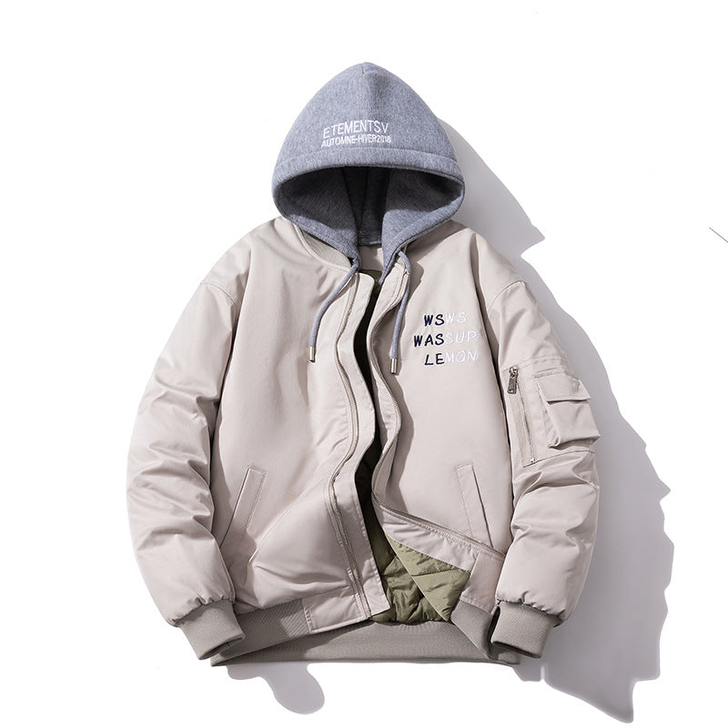 Embroidered Bomber Jacket Padded Baseball