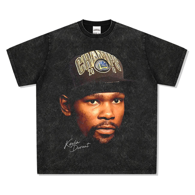 2025 cross-border summer American retro classic portrait BIGFACE spray printed short sleeved pure cotton men's T-shirt (57) Hover Image