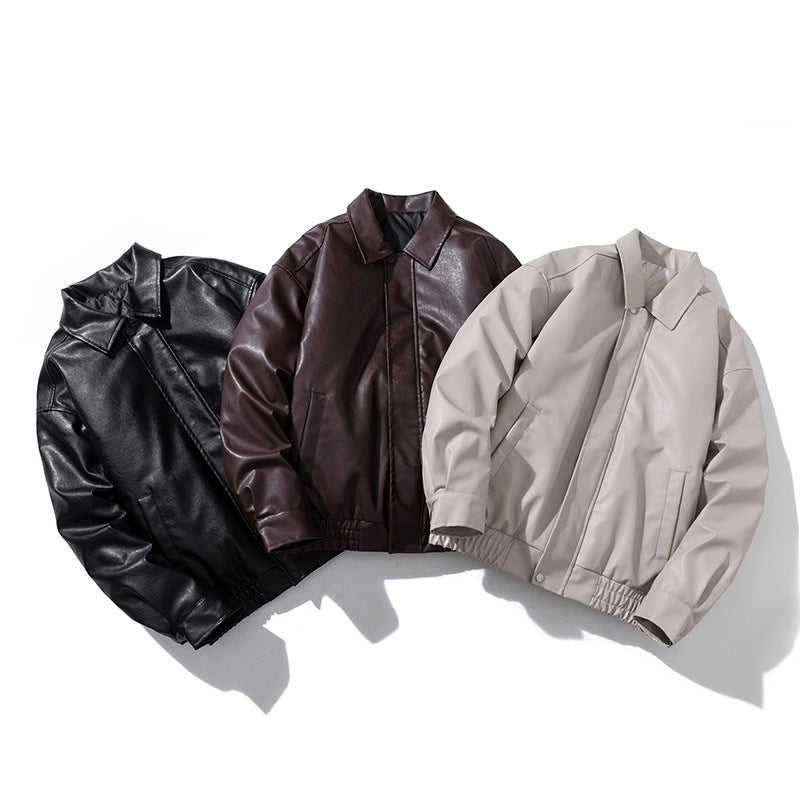 PU Leather Jacket Padded Pilot Bike Leather Jacket