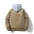 Simple embroidery Couple trendy stand-up collar jacket