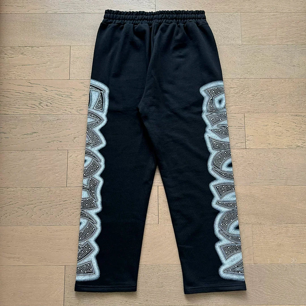 Mixed Emotion Skeleton Graphic Zip‑Up Hoodie Sweatpants Set