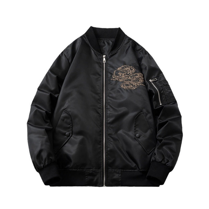 Dragon Embroidered Jacket Flight Suit Baseball Suit