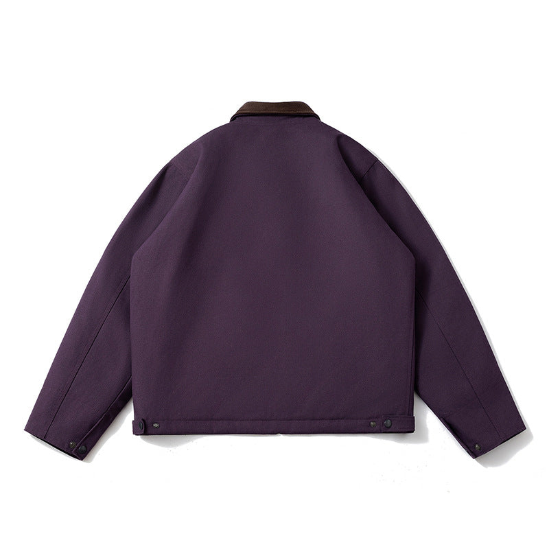 Lapel Jacket Padded Color Matching Cotton Clothing