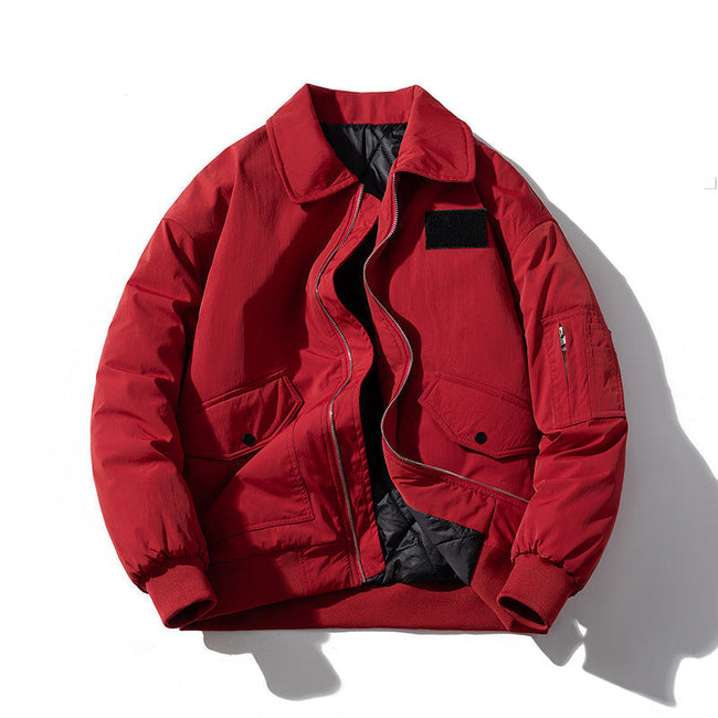 Mens Vintage Jackets Lapel cotton jacket oversize Hover Image