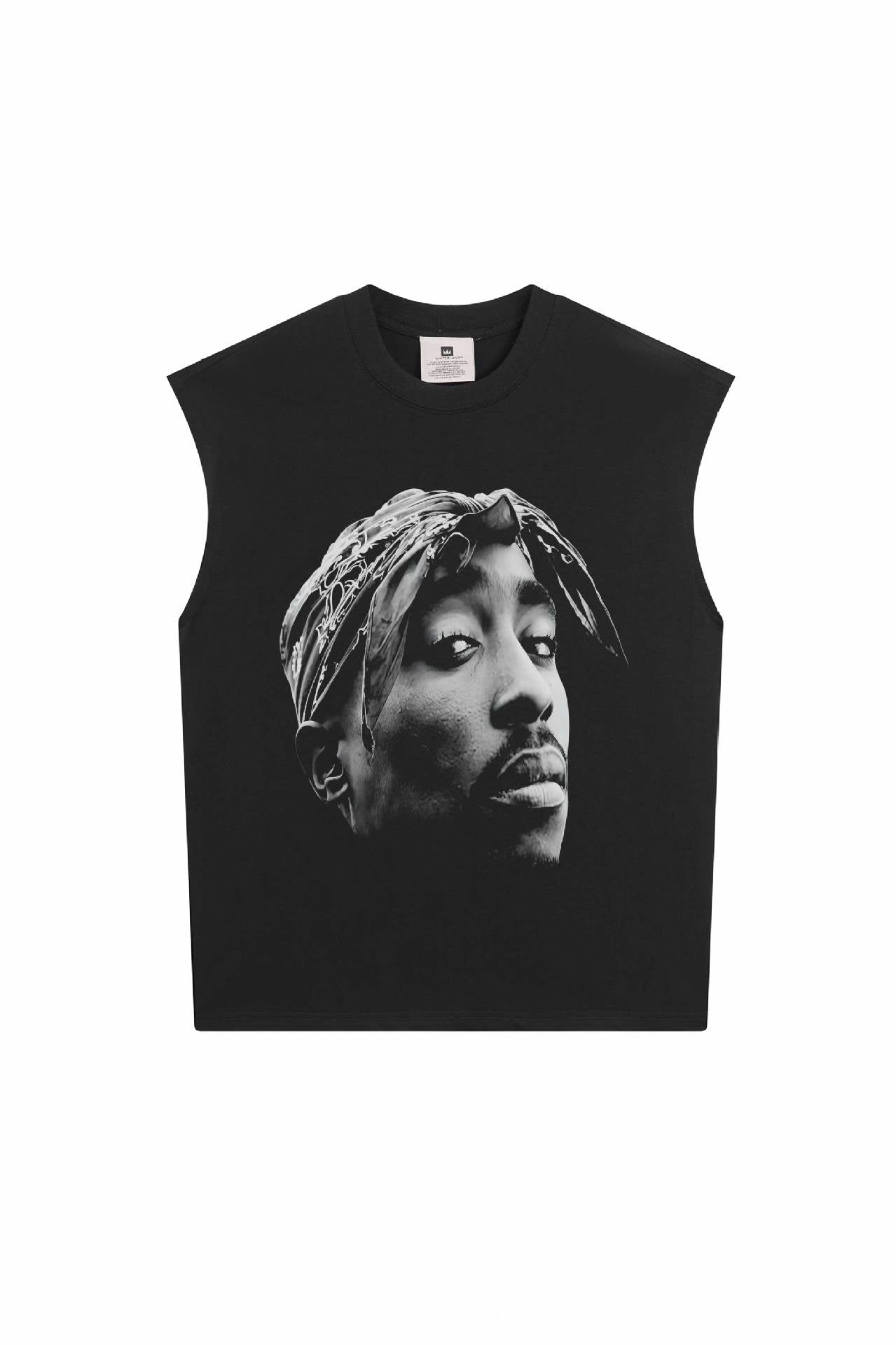 2025 cross-border summer American retro classic portrait BIGFACE spray printed short sleeved pure cotton men's T-shirt (5)