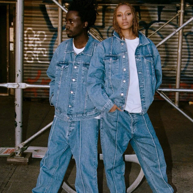 Corteiz Heavyweight Denim Pants Light blue Main Image