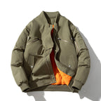 Solid Color Padded Jacket Flight Suit