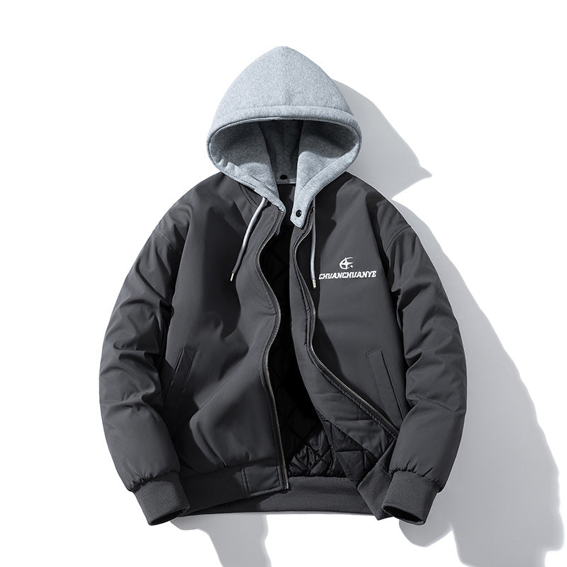 Baseball Jacket Padded Hooded Jacket