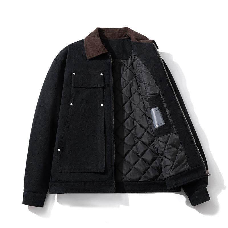Tooling Jacket Casual Lapel Padded Cotton