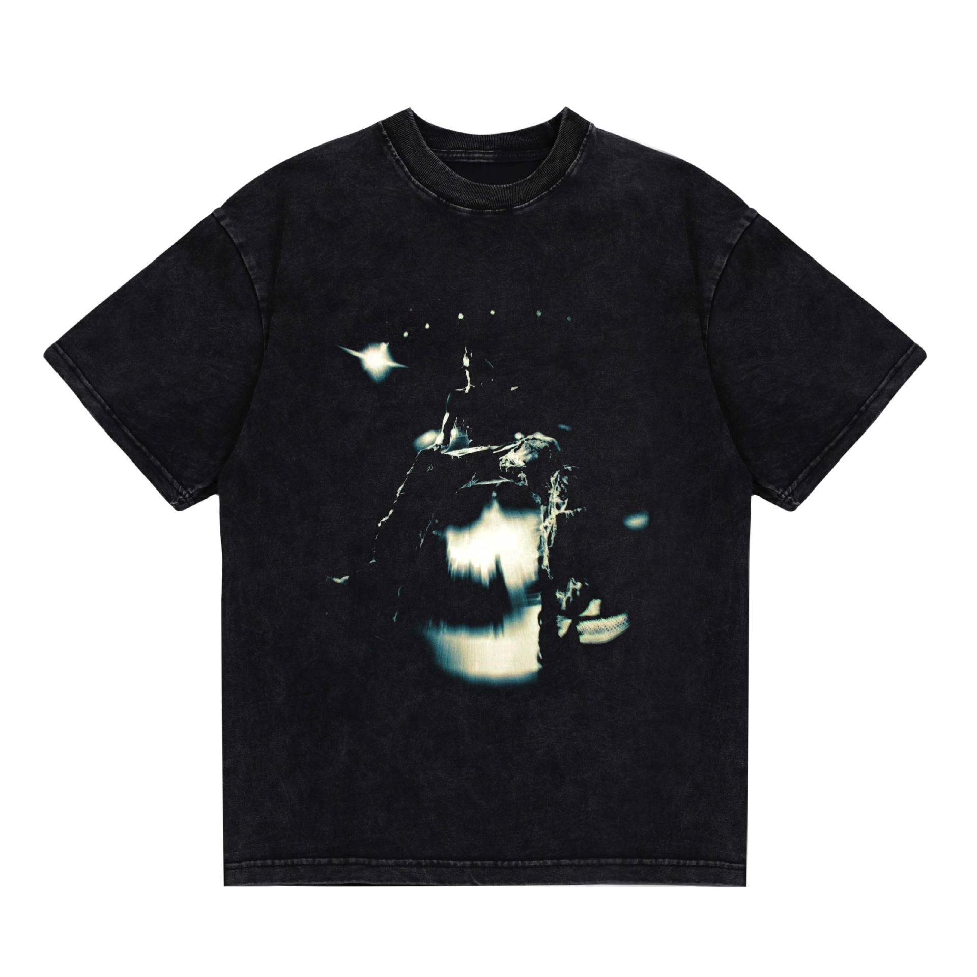 2025 cross-border summer American retro classic portrait BIGFACE spray printed short sleeved pure cotton men's T-shirt (76)