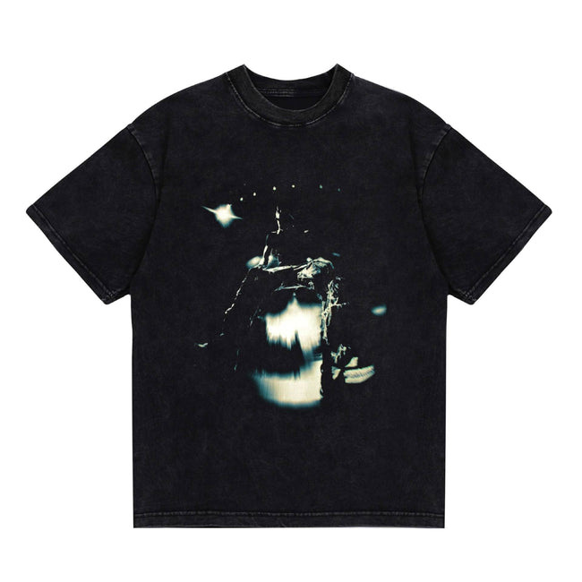 2025 cross-border summer American retro classic portrait BIGFACE spray printed short sleeved pure cotton men's T-shirt (11) Hover Image