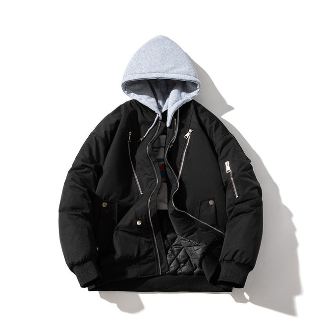 Fall/Winter Air Force Pilot Jacket Hooded Baseball Hover Image