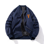 Letter Embroidery Loose Baseball Flight Suit