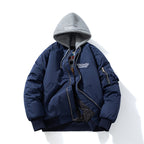 Embroidered Bomber Jacket Hooded
