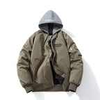 Embroidered Bomber Jacket Hooded