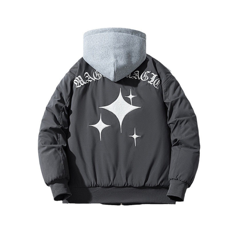 Jersey cotton jacket couple hooded
