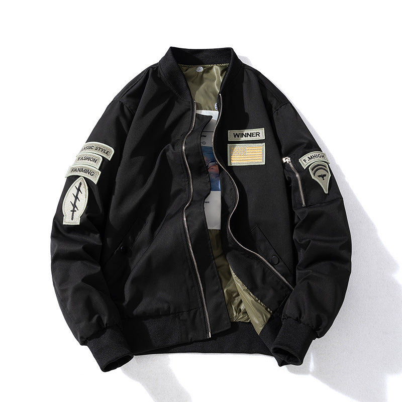 Suit Jacket Vintage Embroidered Baseball Suit Hooded