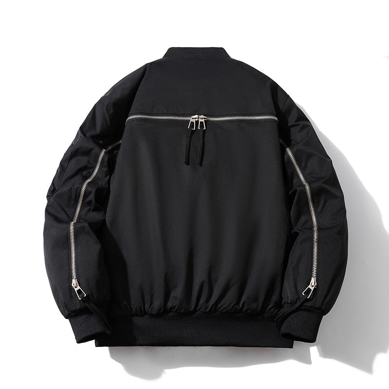 Zip Baseball Collar Thermal Bomber Jacket