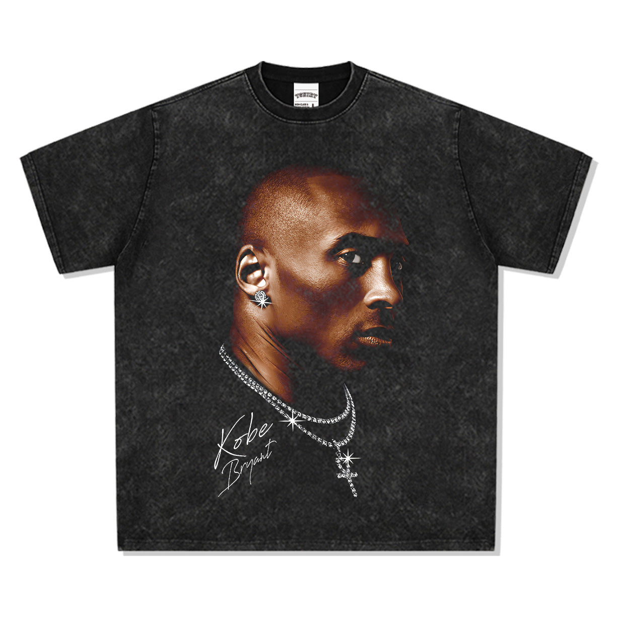 2025 cross-border summer American retro classic portrait BIGFACE spray printed short sleeved pure cotton men's T-shirt (58)