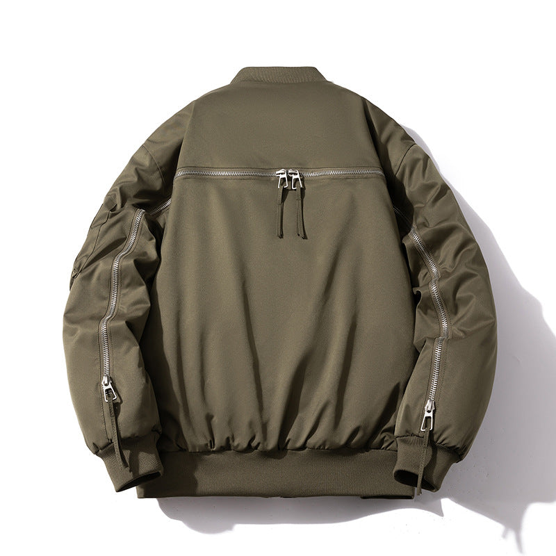 Zip Baseball Collar Thermal Bomber Jacket