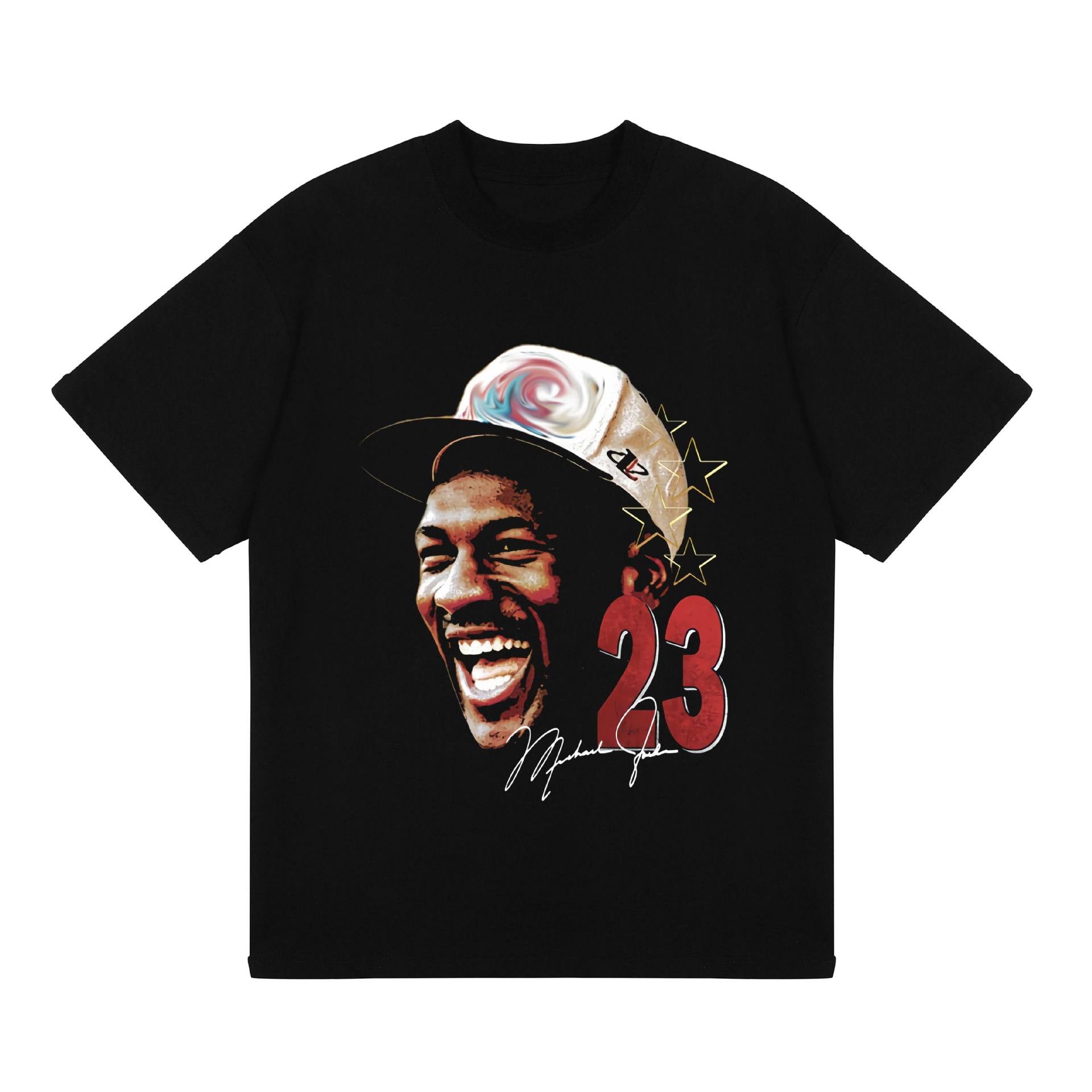2025 cross-border summer American retro classic portrait BIGFACE spray printed short sleeved pure cotton men's T-shirt (12)