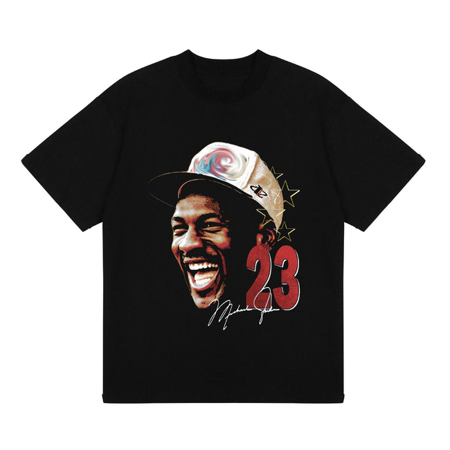 2025 cross-border summer American retro classic portrait BIGFACE spray printed short sleeved pure cotton men's T-shirt (12) Hover Image