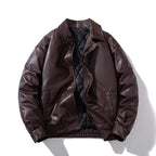 PU Leather Jacket Padded Pilot Bike Leather Jacket