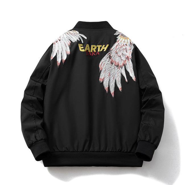 National Style Embroidery Air Force Flight Jacket Hover Image