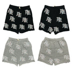 Mixed Emotion Casual Shorts – Rhinestone Gothic Letter Print