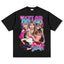 2025 cross-border summer American retro classic portrait BIGFACE spray printed short sleeved pure cotton men's T-shirt (71)