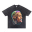 2025 cross-border summer American retro classic portrait BIGFACE spray printed short sleeved pure cotton men's T-shirt (34)