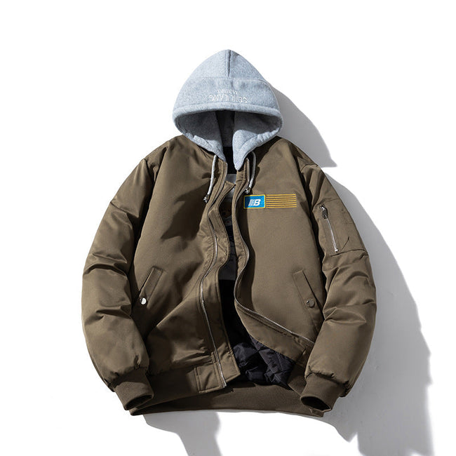 Baseball Jacket Hooded Street Tide Cotton Jacket Hover Image