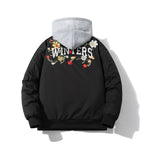 Simple embroidery Couple trendy stand-up collar jacket