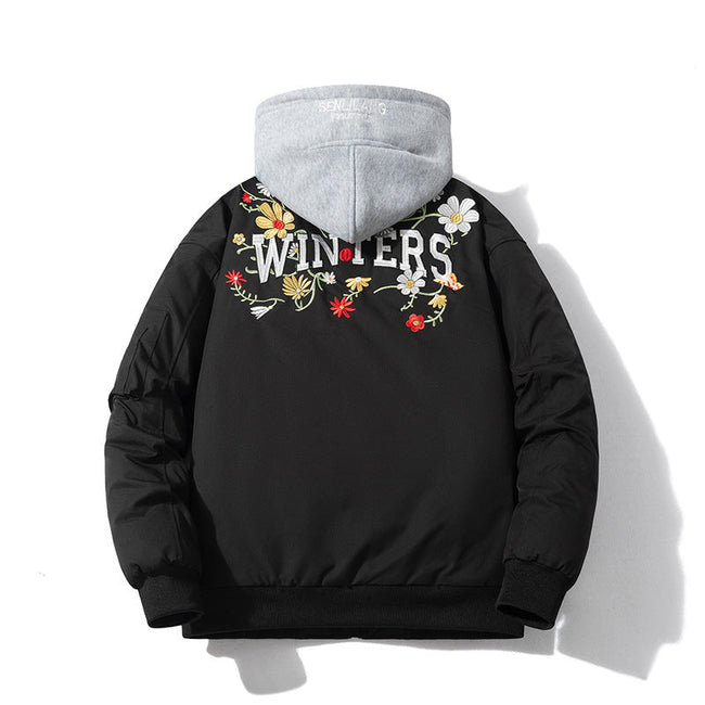 Simple embroidery Couple trendy stand-up collar jacket Main Image