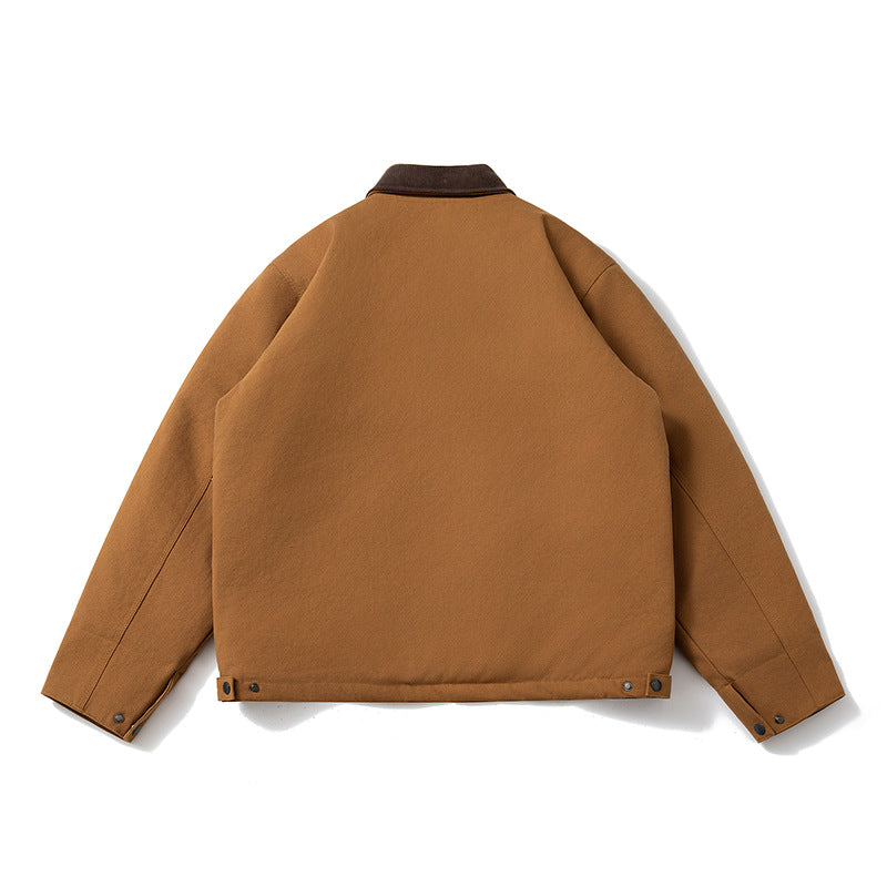 Lapel Jacket Padded Color Matching Cotton Clothing