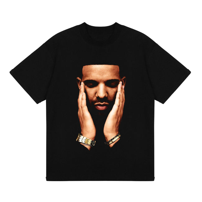 2025 cross-border summer American retro classic portrait BIGFACE spray printed short sleeved pure cotton men's T-shirt (9) Hover Image