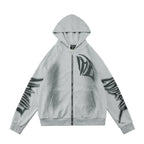 Mixed Emotion Grey Hoodie – Black Art Font Back Print