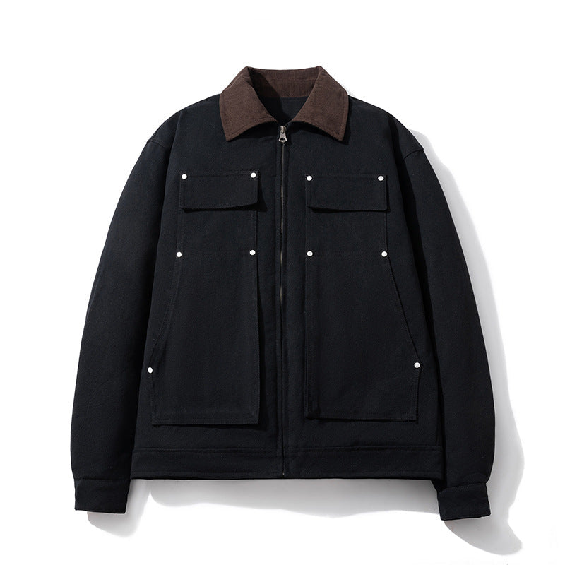 Tooling Jacket Casual Lapel Padded Cotton