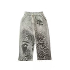 Mixed Emotion Lion Animal‑Print Wide Leg Sweatpants