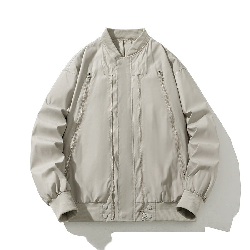 Zipper Baseball Padded Jacket Flight Jacket