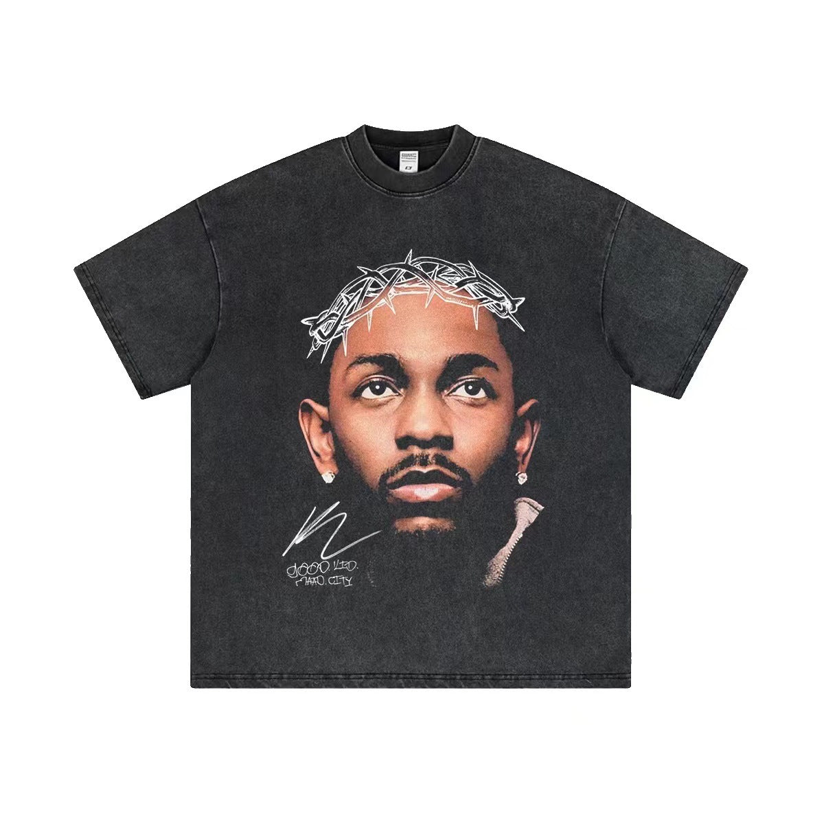 2025 cross-border summer American retro classic portrait BIGFACE spray printed short sleeved pure cotton men's T-shirt (24)