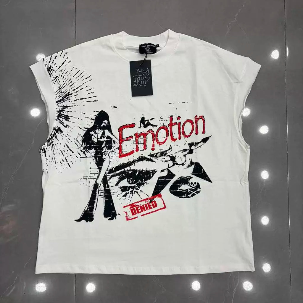 Mixed Emotion White Tank Top – Emotion Denied Dark Print